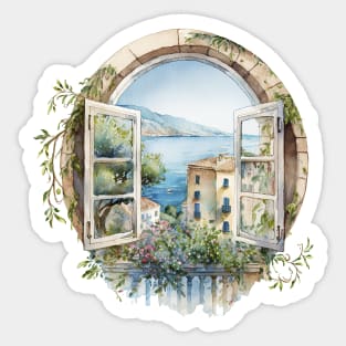 French Riviera Window View Sticker